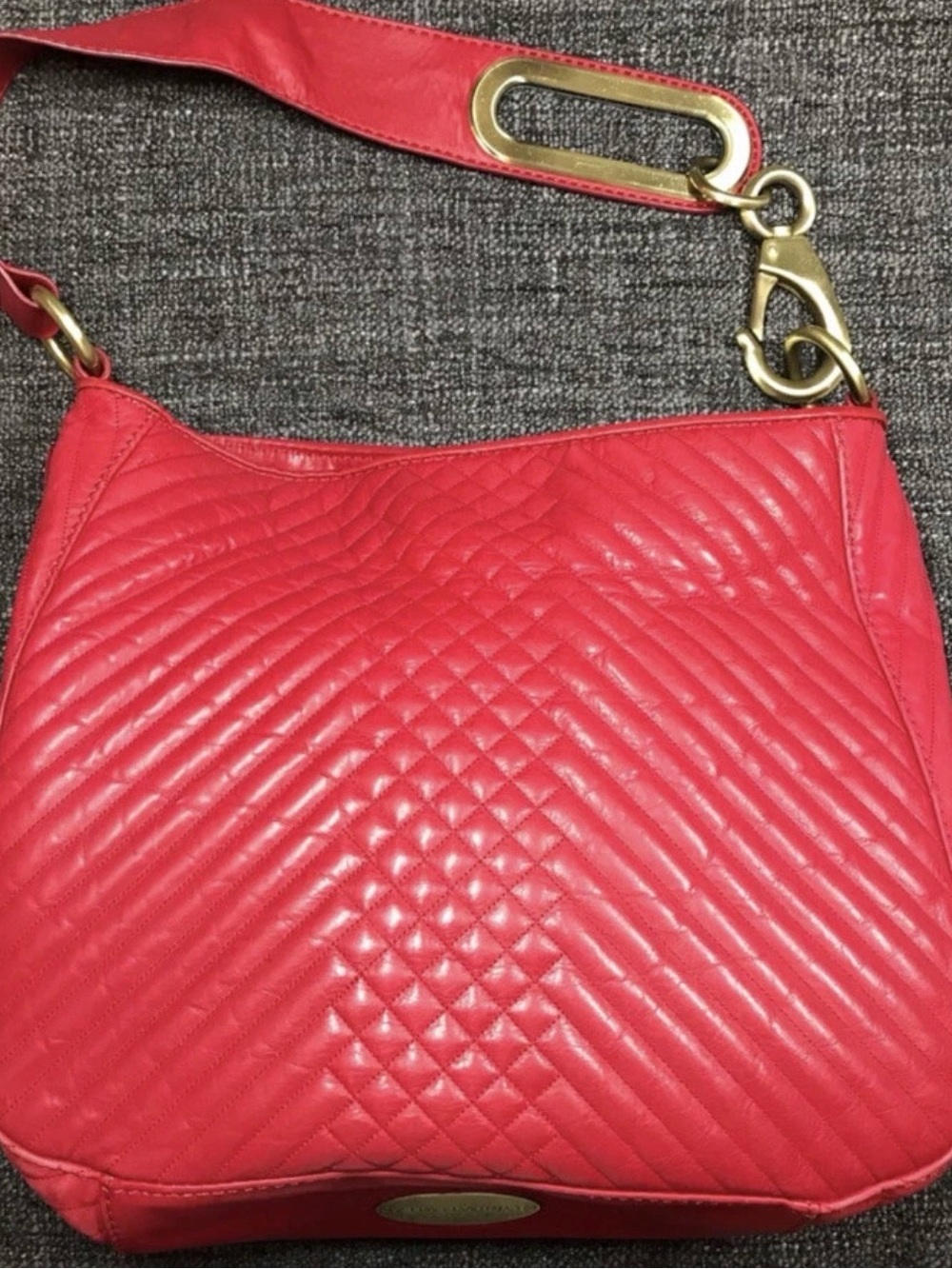 Cynthia Rowley Red Quilted Leather Shoulder Bag